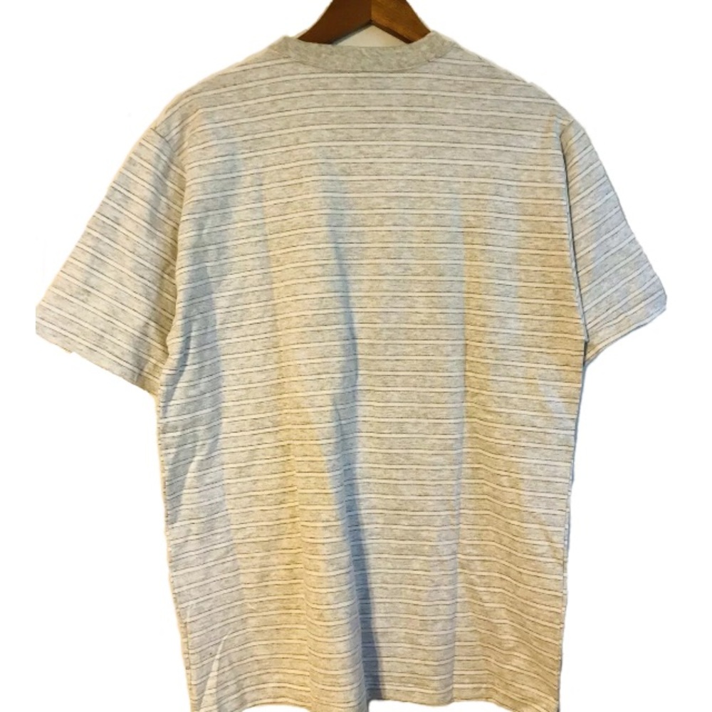 Vintage 90s Sailboat Boat Gray Striped USA T Shirt - Picture 2 of 6